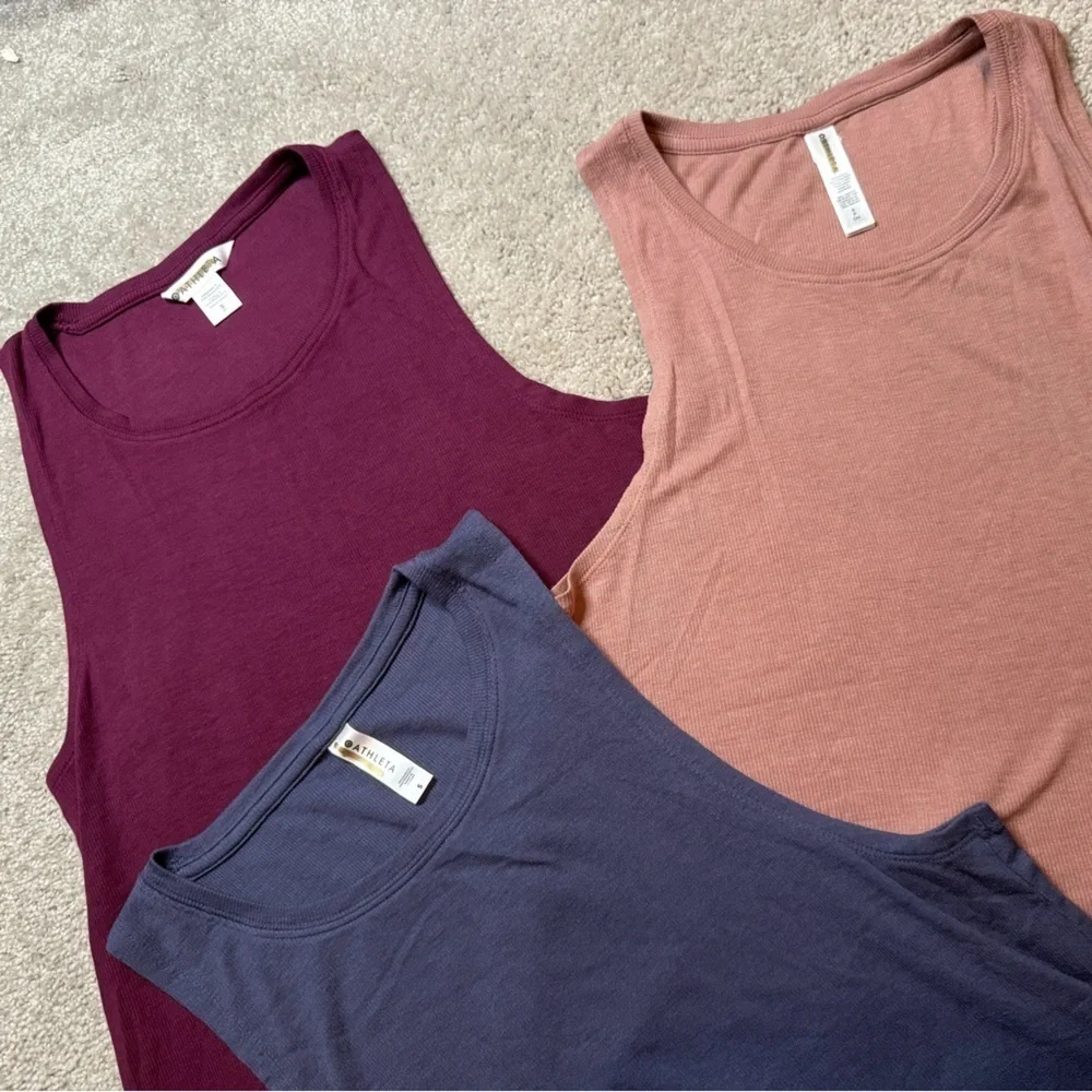 Athleta Softest Well Rested Rib Sleep Tank Palermo Pink Sz S - Picture 4 of 5
